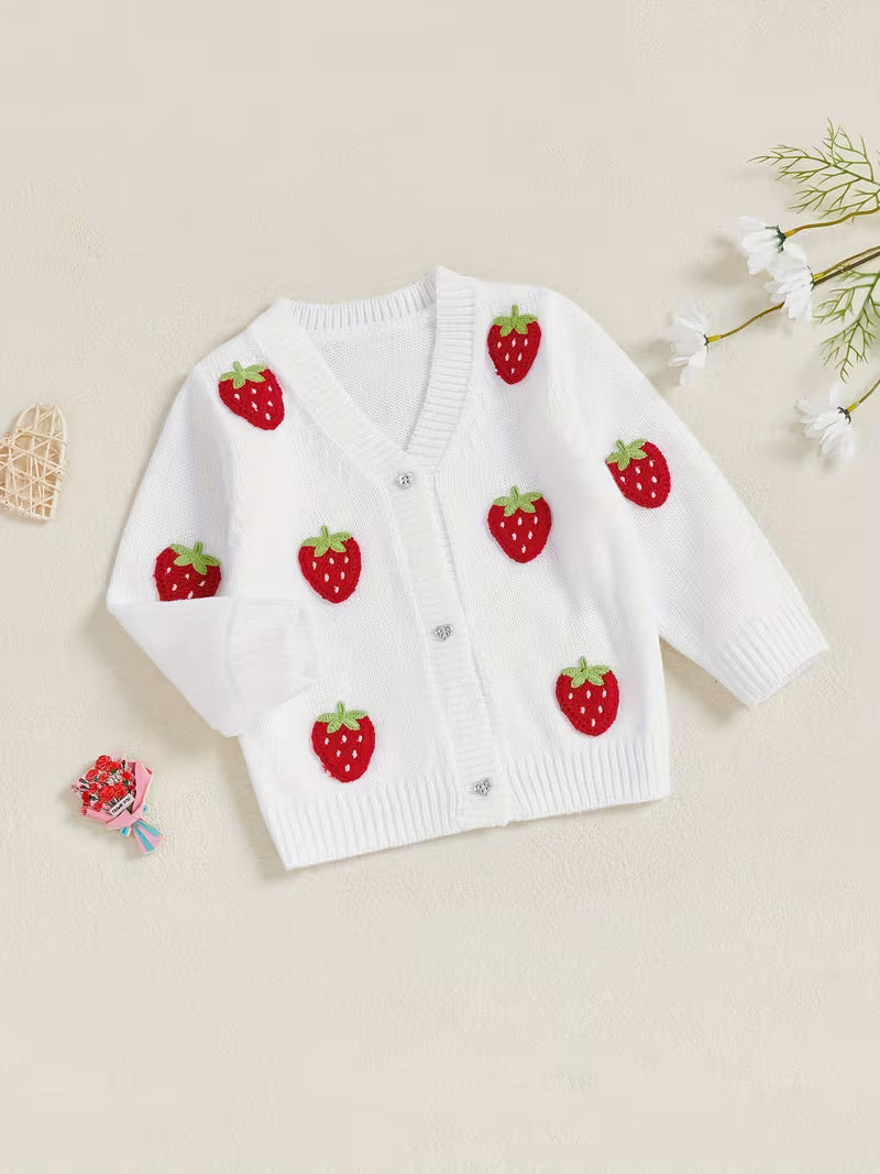Adorable Crochet Strawberry Cardigan
