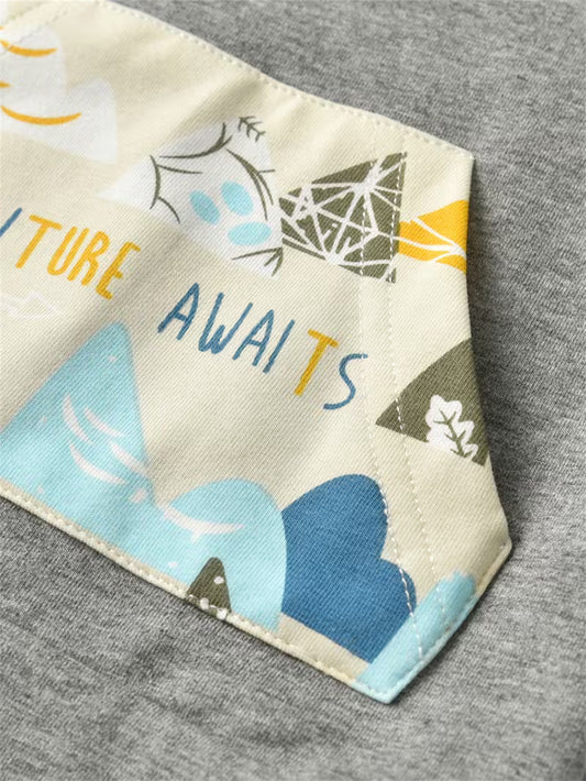 2pcs Boys' Winter Warm Hoodie & Pants Set