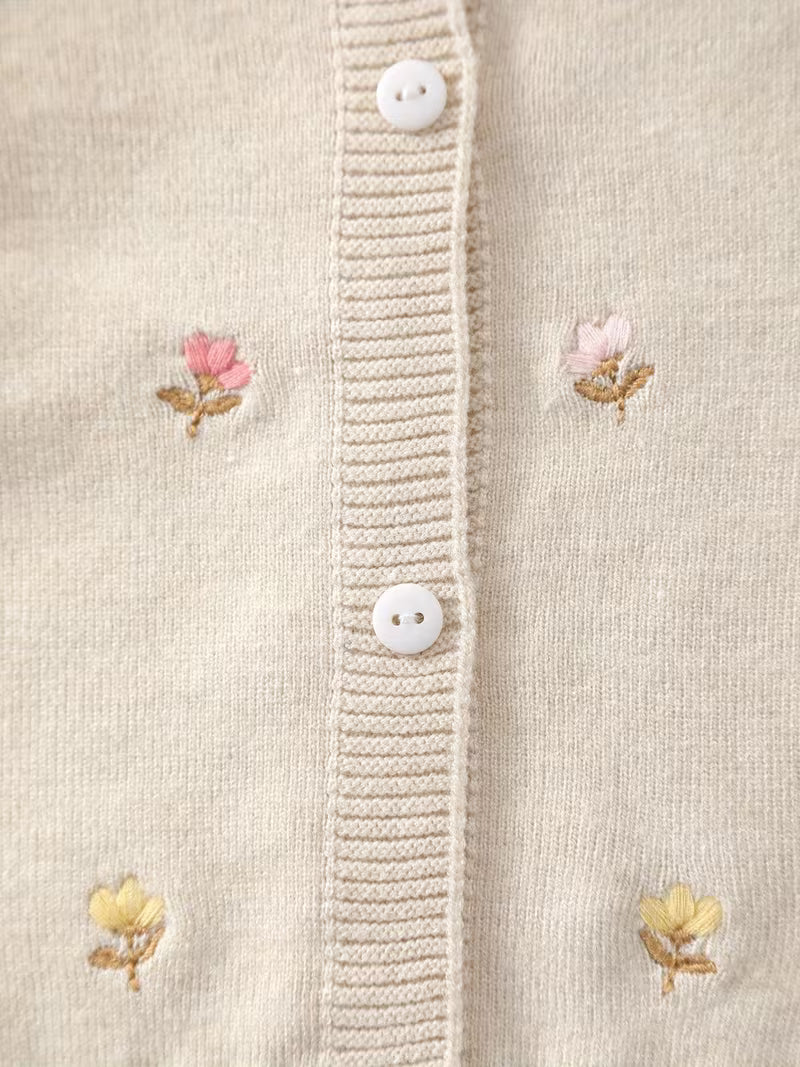 Charming Floral Cardigan Sweater