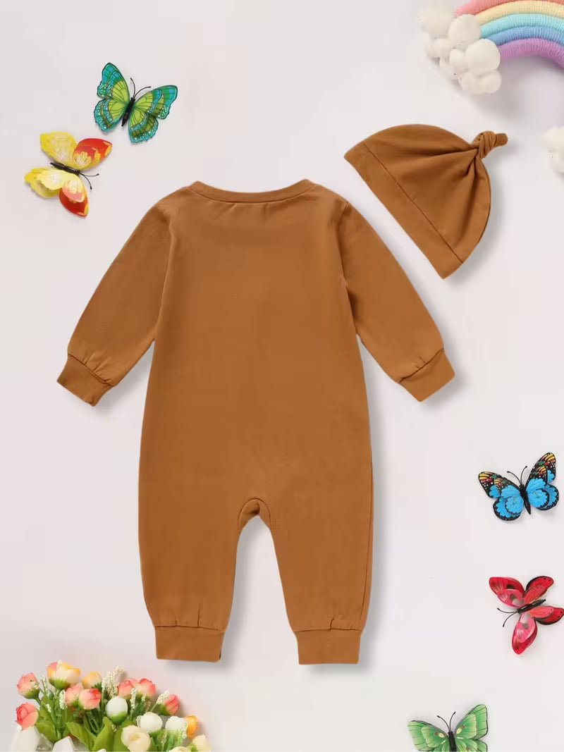 Adorable 2 PC Embroidered Deer Onepiece