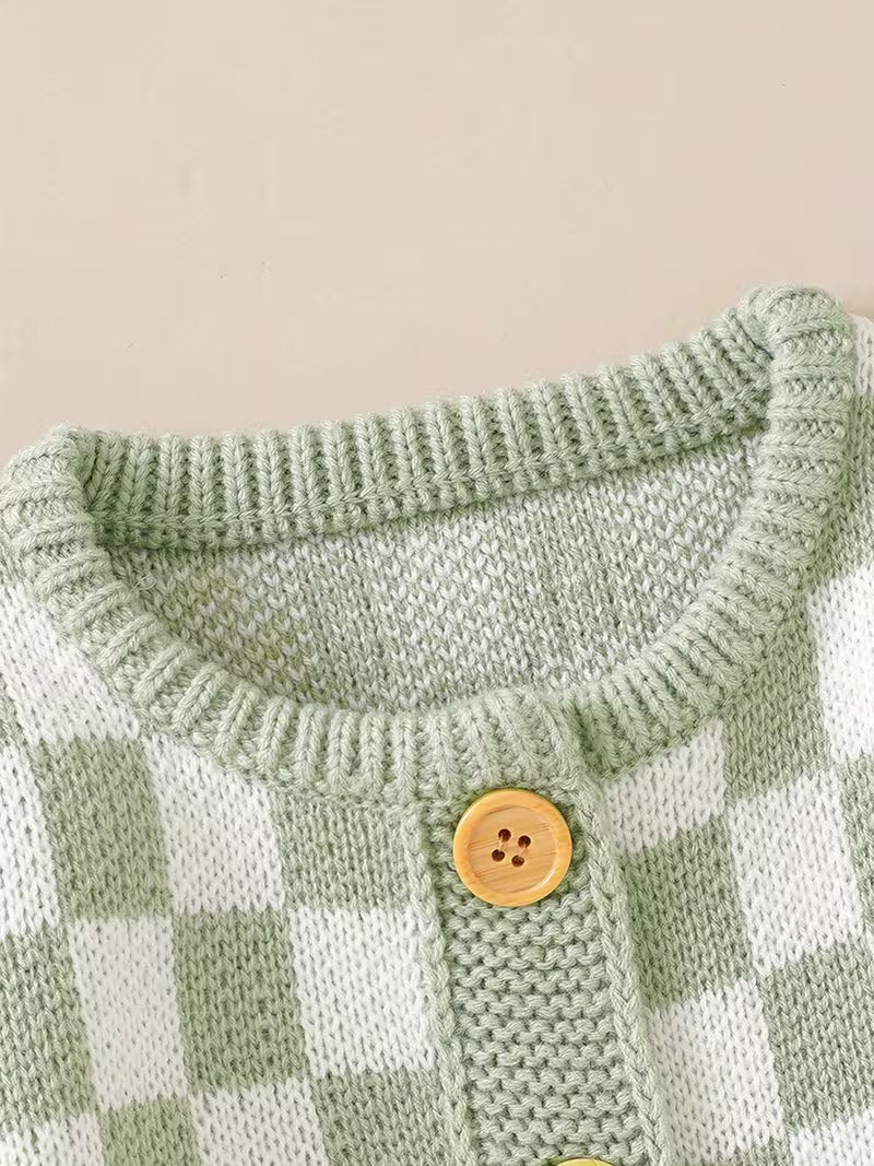 Soft Knit Checkered Romper