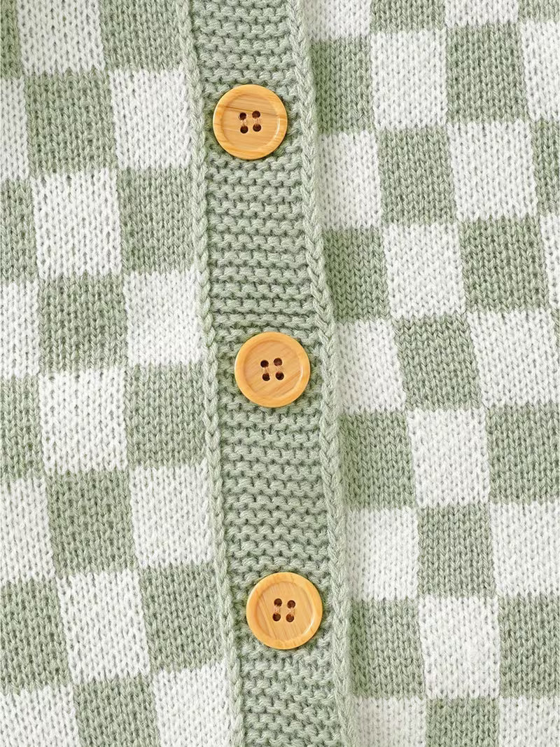 Soft Knit Checkered Romper