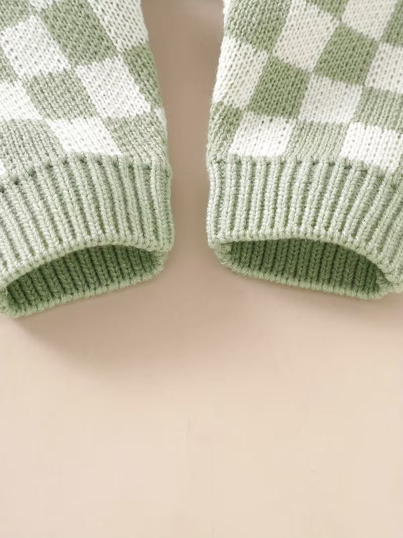 Soft Knit Checkered Romper