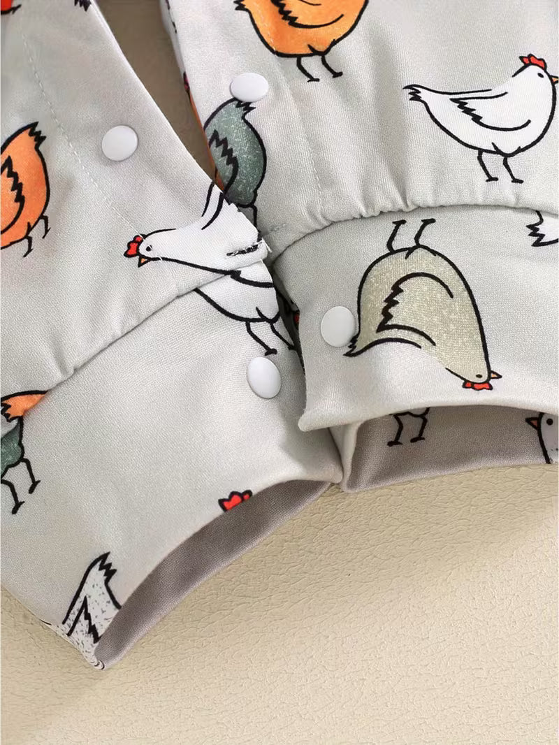 Cute Farm Chicken Sleeveless Romper