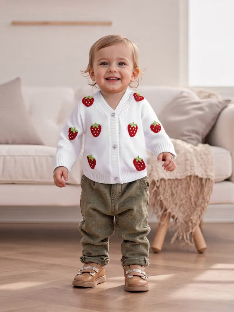 Adorable Crochet Strawberry Cardigan