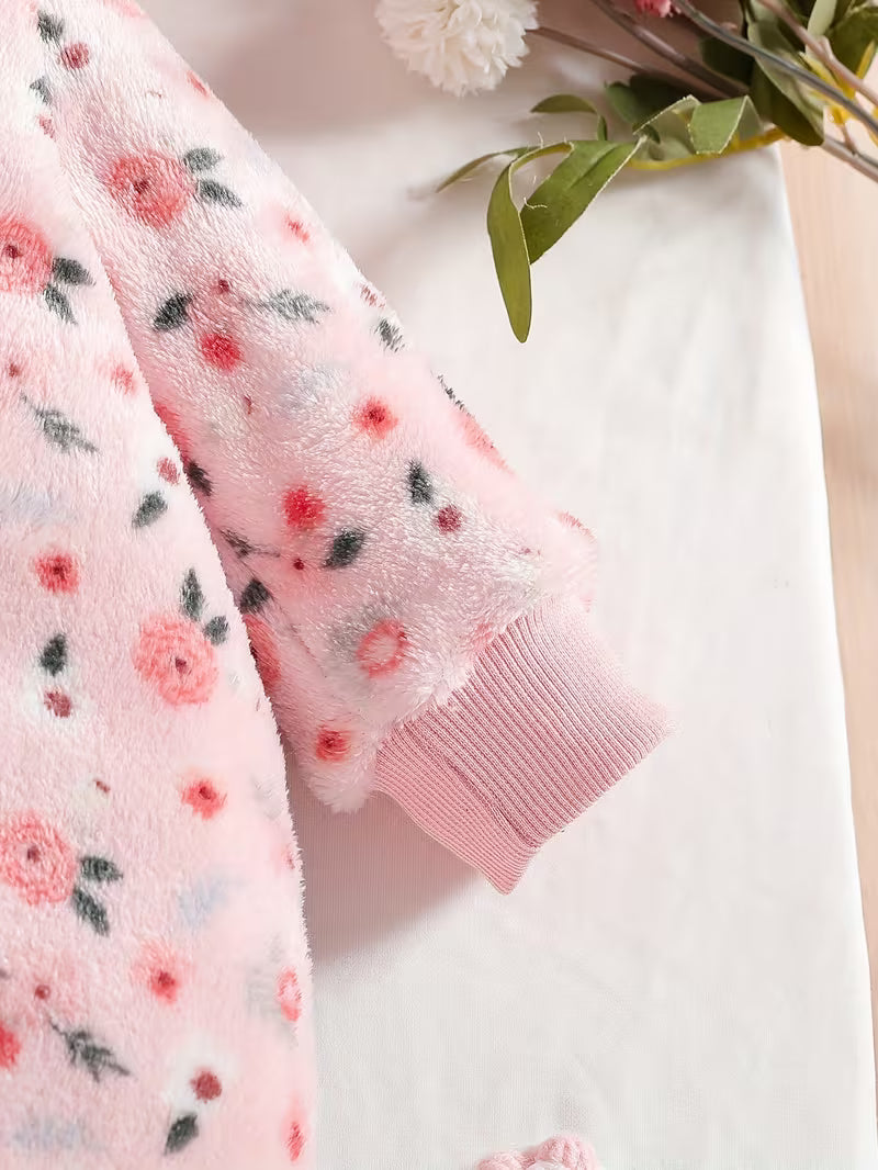 Cozy Floral Hooded Fleece