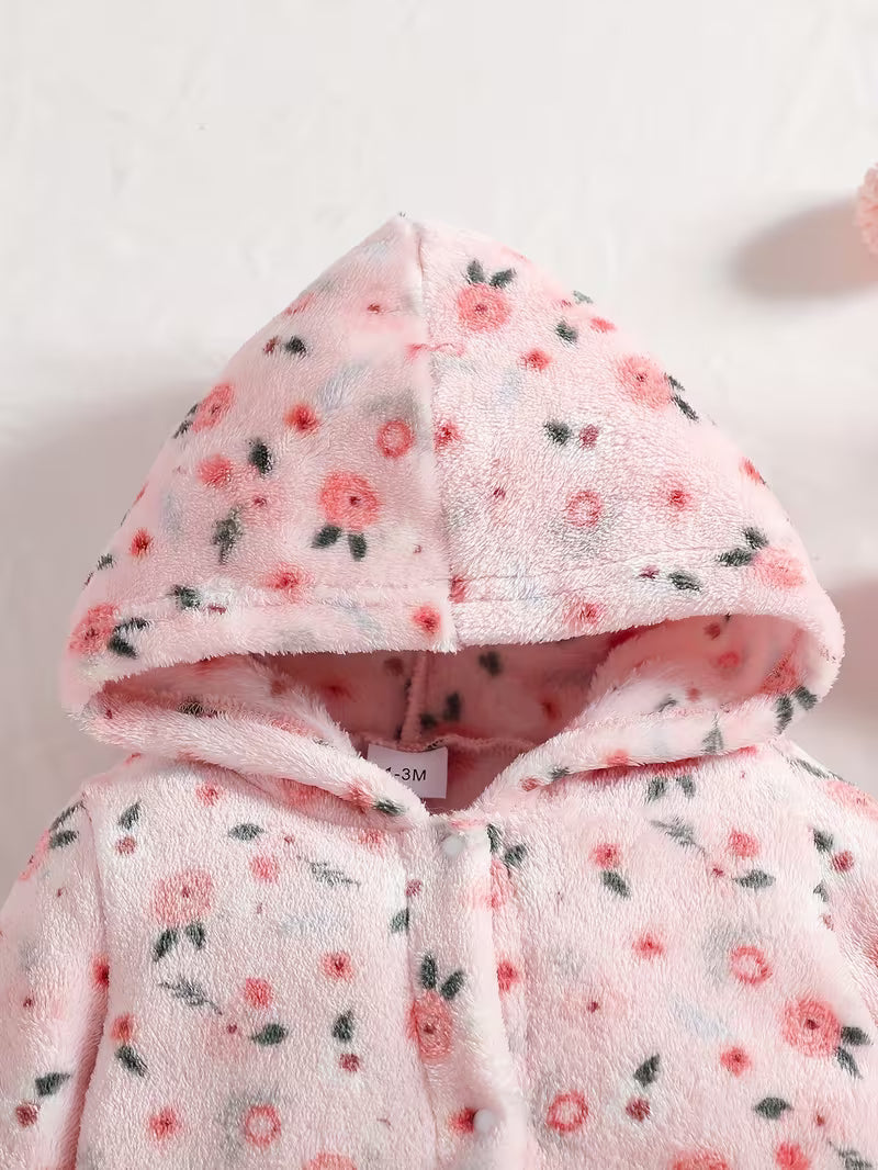 Cozy Floral Hooded Fleece