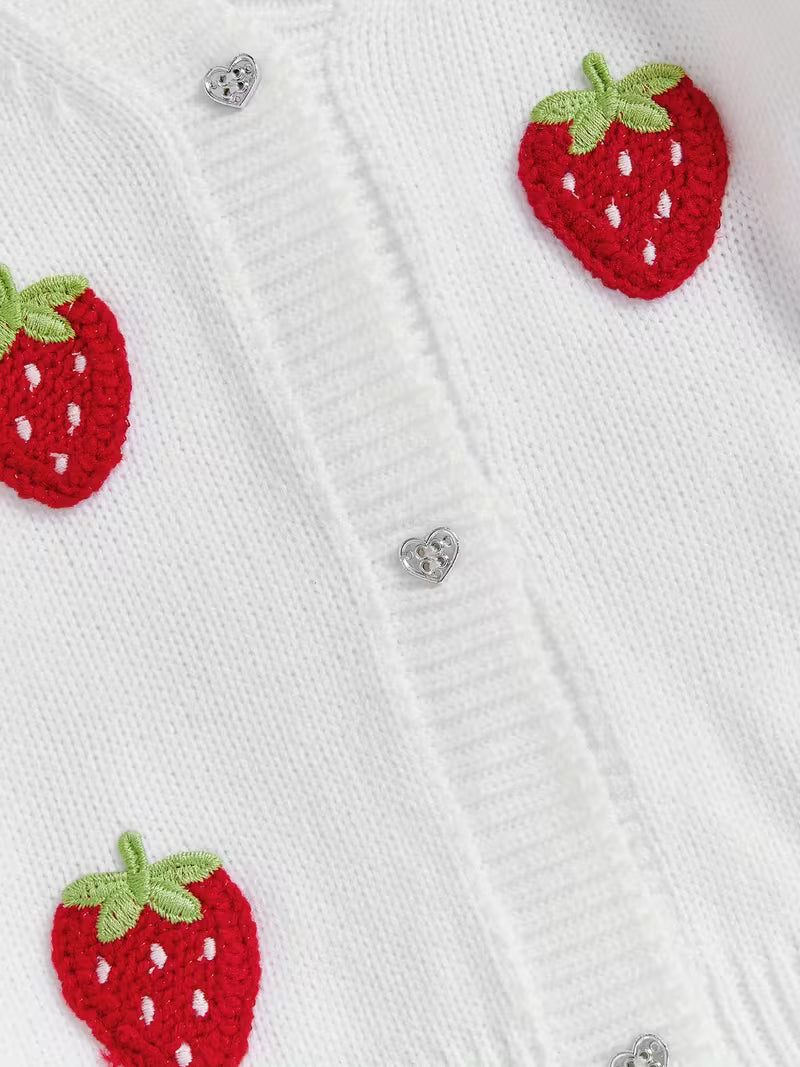 Adorable Crochet Strawberry Cardigan