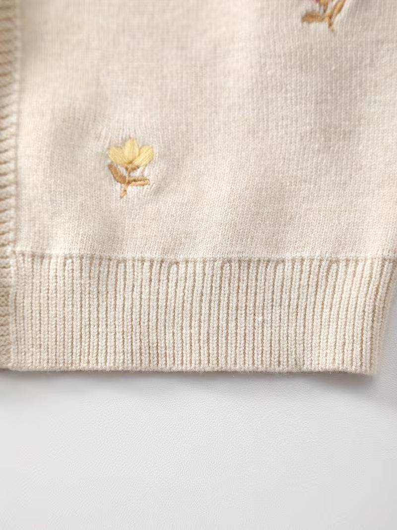 Charming Floral Cardigan Sweater